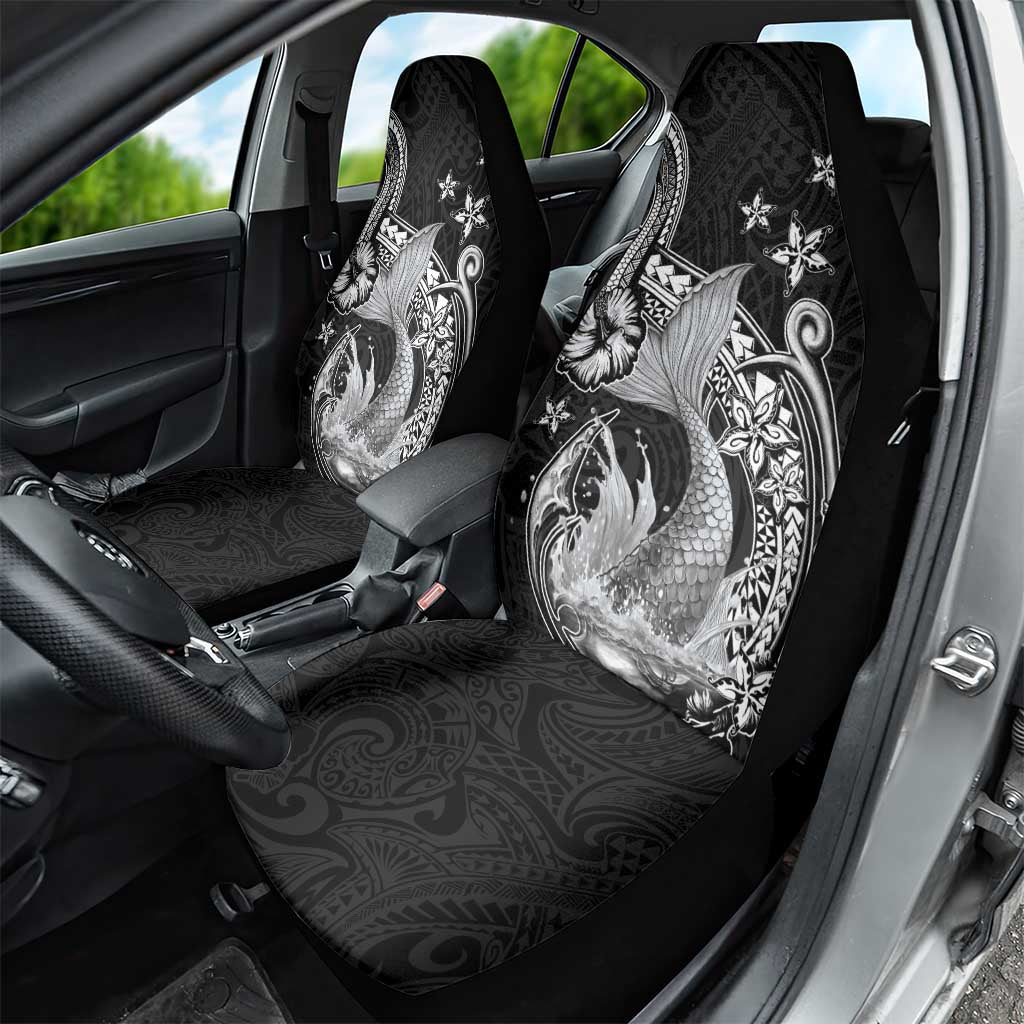 Hawaii Mermaid Monotone Car Seat Cover Polynesian Pattern Fish Hook