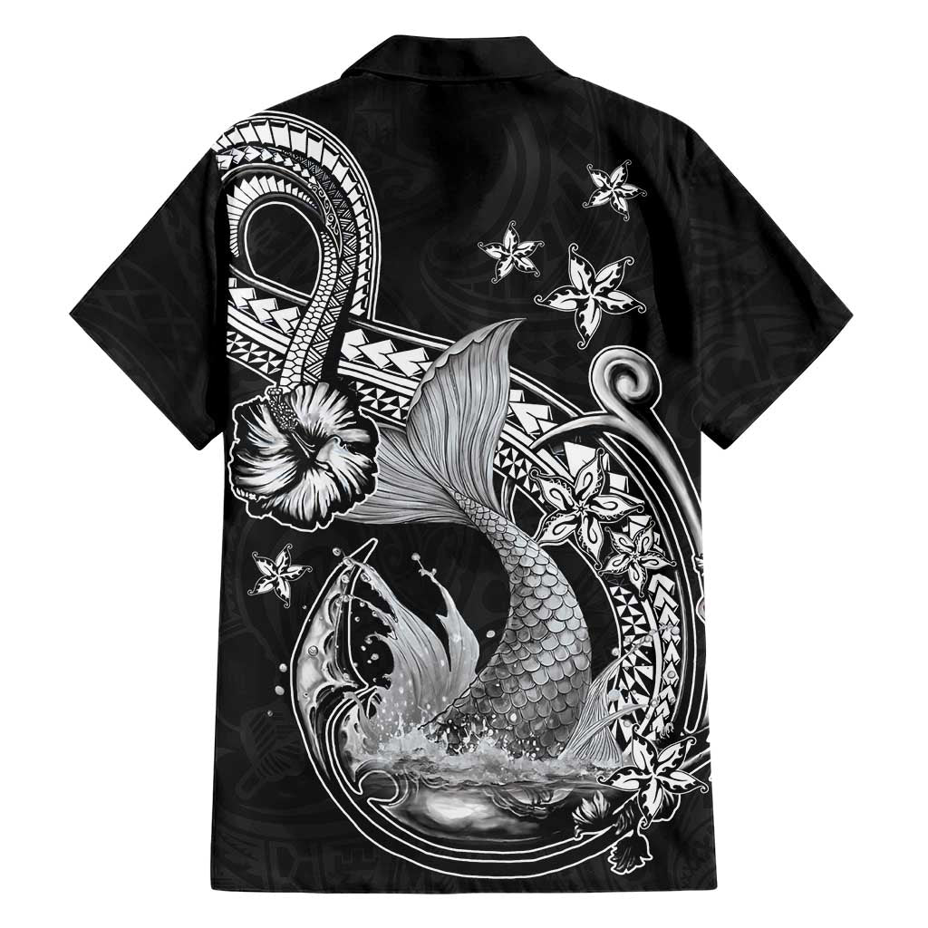 Hawaii Mermaid Monotone Family Matching Off Shoulder Maxi Dress and Hawaiian Shirt Polynesian Pattern Fish Hook LT01 - Polynesian Pride