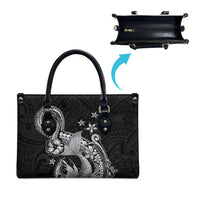 Hawaii Mermaid Monotone Leather Bag Polynesian Pattern Fish Hook