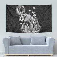 Hawaii Mermaid Monotone Tapestry Polynesian Pattern Fish Hook