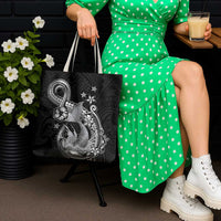 Hawaii Mermaid Monotone Tote Bag Polynesian Pattern Fish Hook