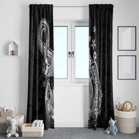 Hawaii Mermaid Monotone Window Curtain Polynesian Pattern Fish Hook