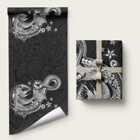 Hawaii Mermaid Monotone Wrapping Paper Polynesian Pattern Fish Hook