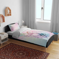 Hawaii Mermaid Sweet Pastel Bedding Set Polynesian Pattern Fish Hook