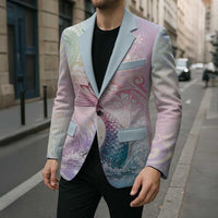 Hawaii Mermaid Sweet Pastel Blazer Polynesian Pattern Fish Hook