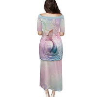 Hawaii Mermaid Sweet Pastel Family Matching Puletasi and Hawaiian Shirt Polynesian Pattern Fish Hook LT01 - Polynesian Pride
