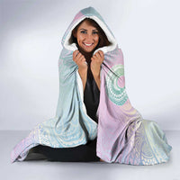 Hawaii Mermaid Sweet Pastel Hooded Blanket Polynesian Pattern Fish Hook