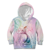 Hawaii Mermaid Sweet Pastel Kid Hoodie Polynesian Pattern Fish Hook