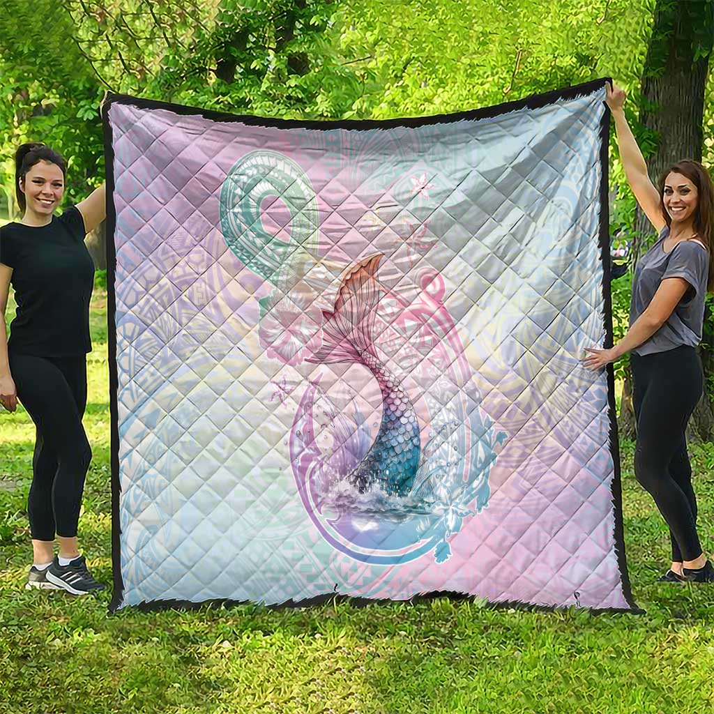 Hawaii Mermaid Sweet Pastel Quilt Polynesian Pattern Fish Hook