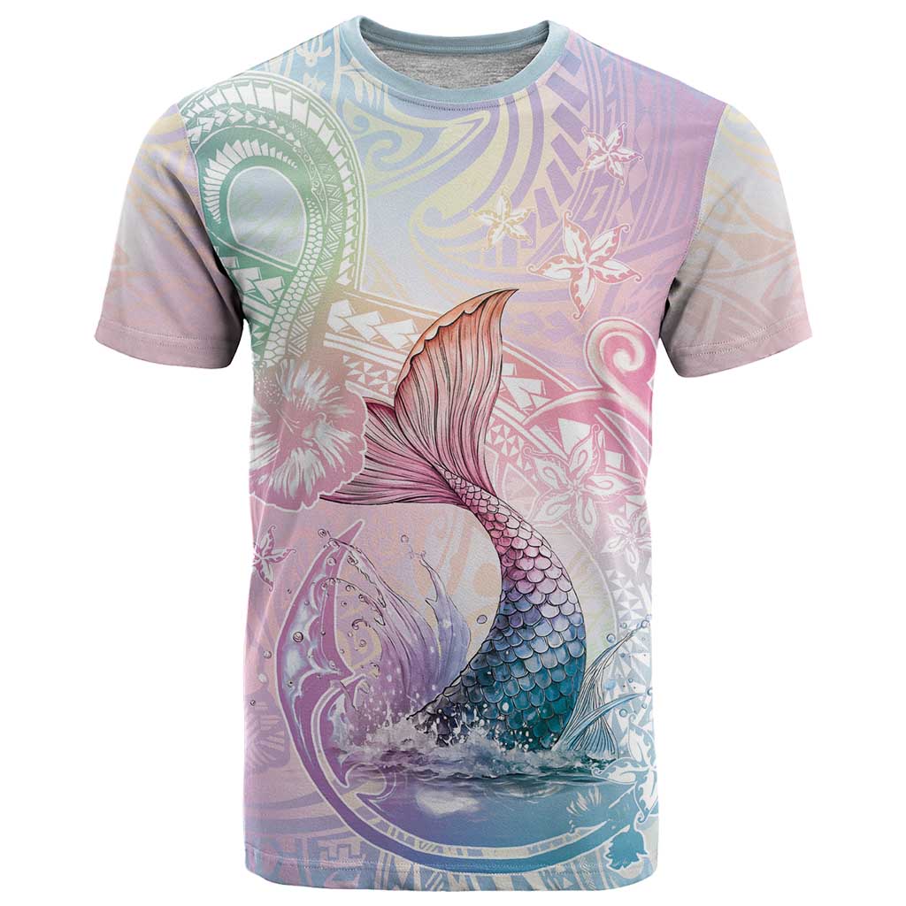 Hawaii Mermaid Sweet Pastel T Shirt Polynesian Pattern Fish Hook
