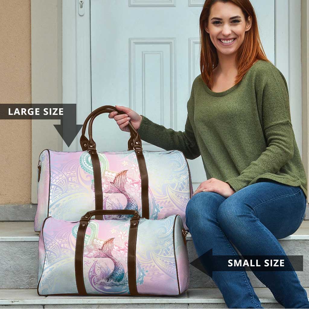 Hawaii Mermaid Sweet Pastel Travel Bag Polynesian Pattern Fish Hook