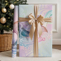 Hawaii Mermaid Sweet Pastel Wrapping Paper Polynesian Pattern Fish Hook