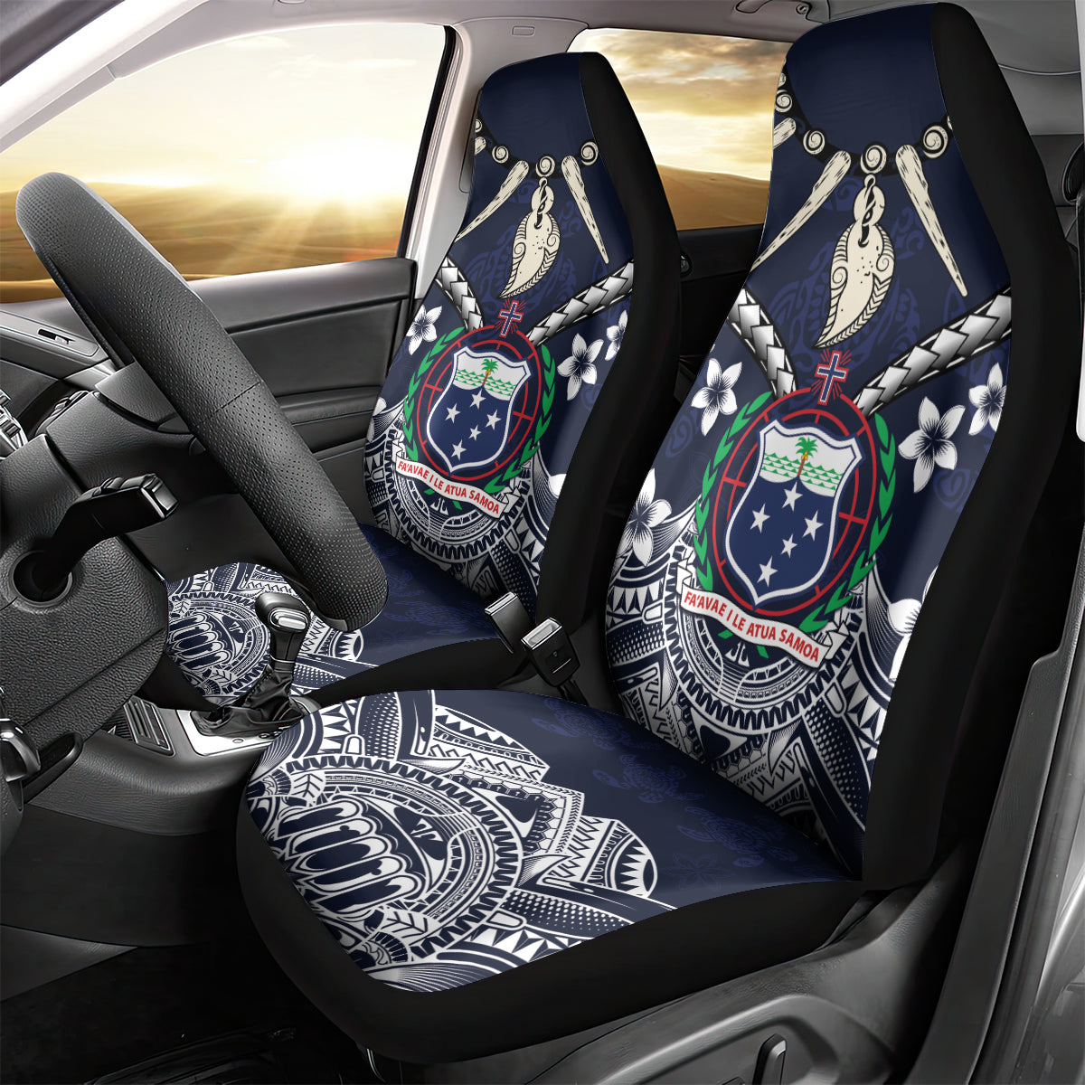 Samoa Independence Day Car Seat Cover Ula Nifo Mix Turtle