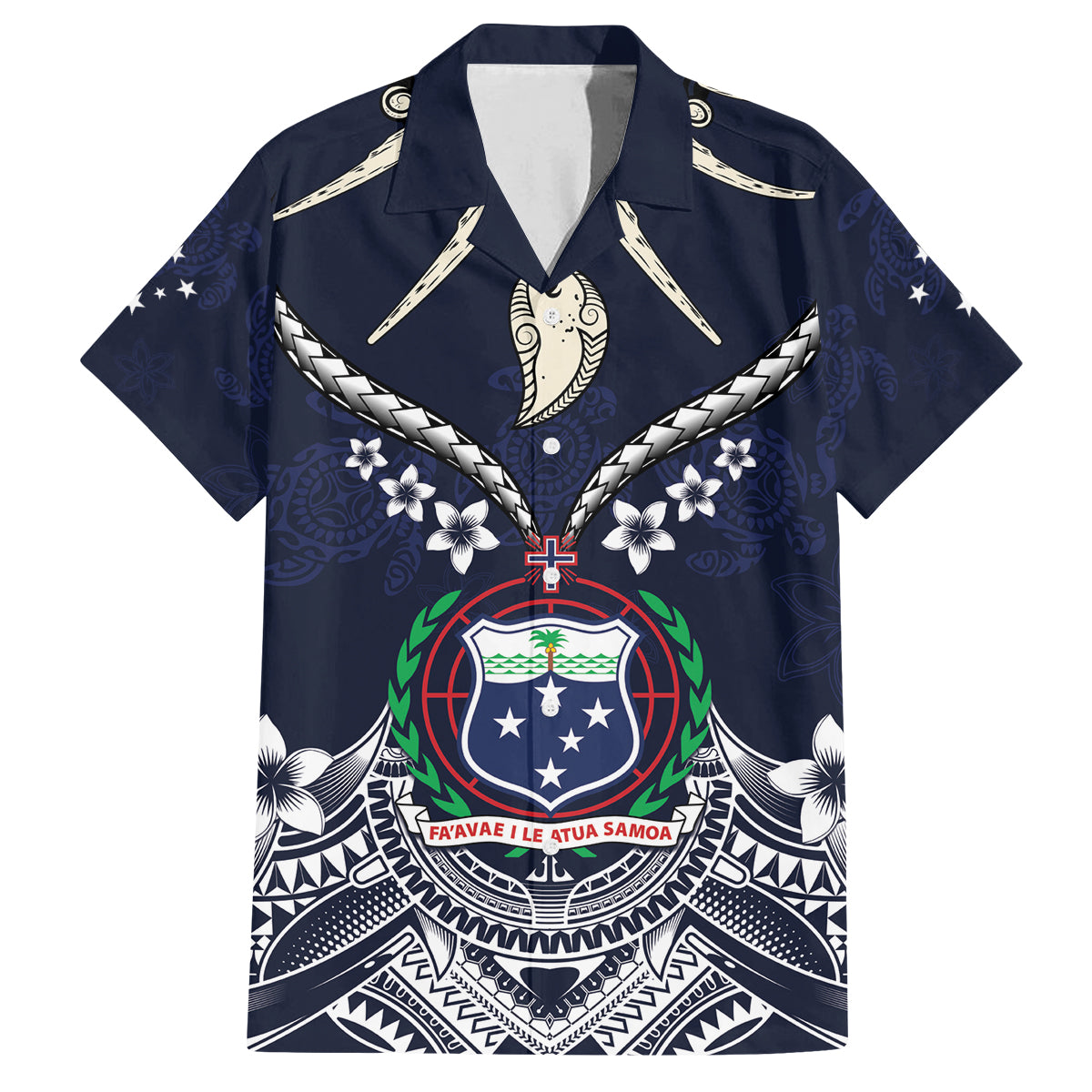 Samoa Independence Day Family Matching Off Shoulder Short Dress and Hawaiian Shirt Ula Nifo Mix Turtle