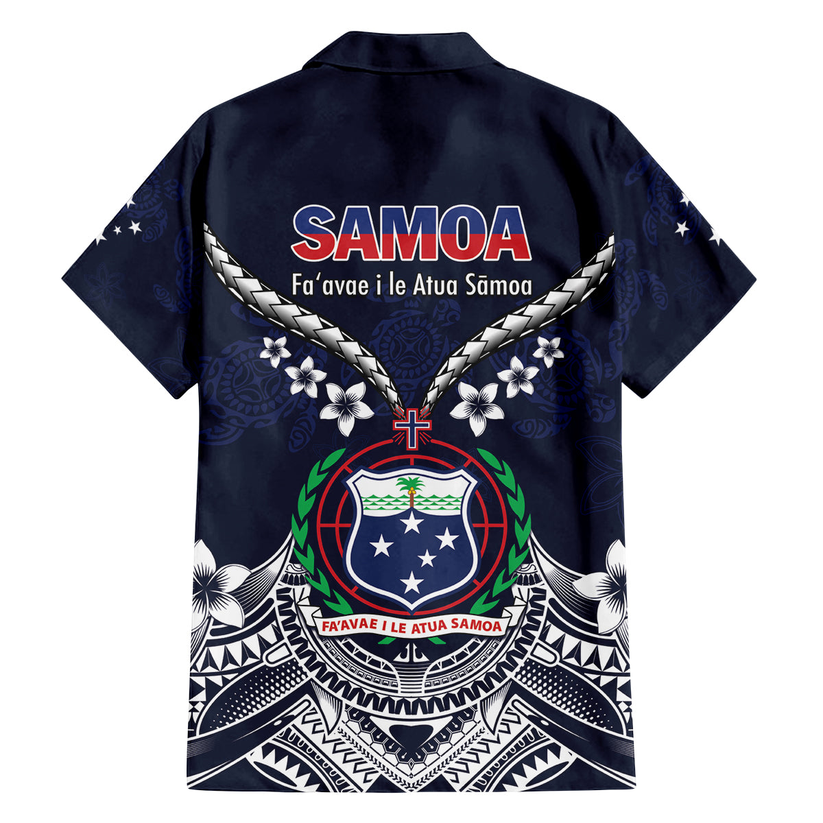 Samoa Independence Day Family Matching Off Shoulder Short Dress and Hawaiian Shirt Ula Nifo Mix Turtle