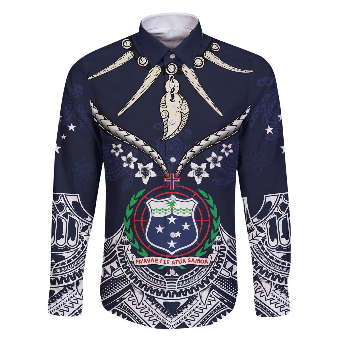 Samoa Independence Day Family Matching Puletasi and Hawaiian Shirt Ula Nifo Mix Turtle