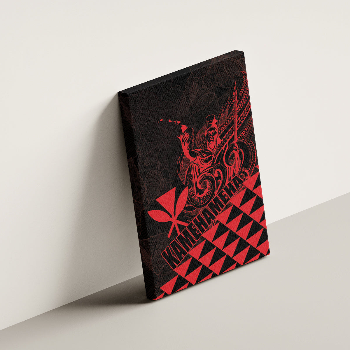 King Kamehameha Day Canvas Wall Art Kakau Polynesian Pattern