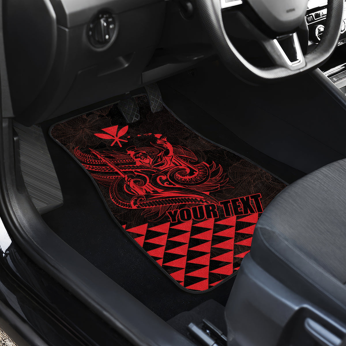 King Kamehameha Day Car Mats Kakau Polynesian Pattern