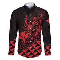 Personalized King Kamehameha Day Family Matching Tank Maxi Dress and Hawaiian Shirt Kakau Polynesian Pattern