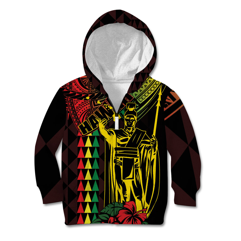 King Kamehameha Day Kid Hoodie Hawaii Kakau Reggae