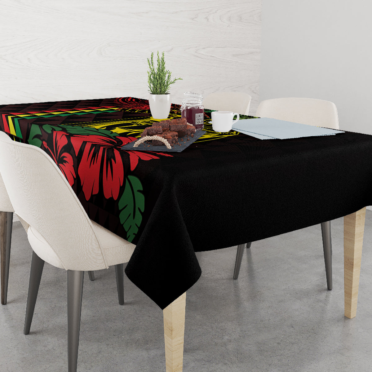 King Kamehameha Day Tablecloth Hawaii Kakau Reggae