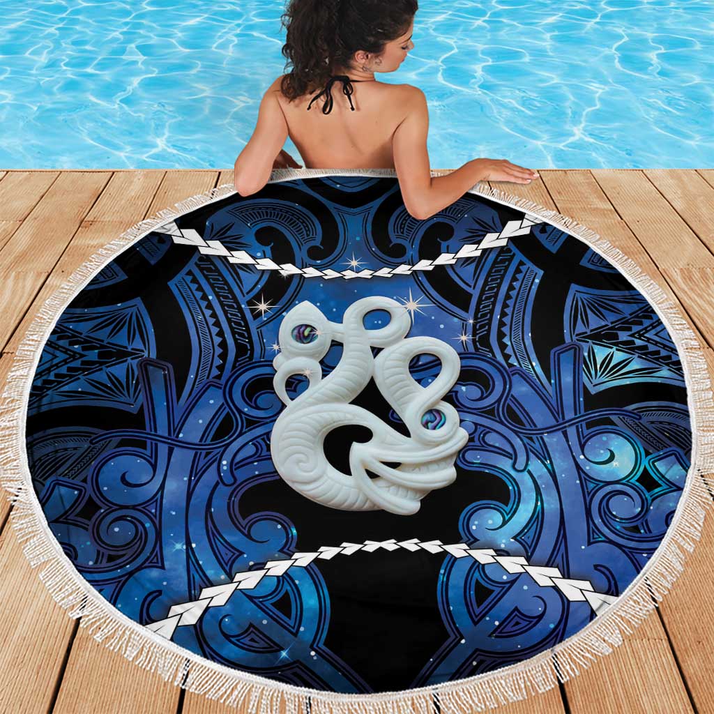 Maori Matariki Manaia Beach Blanket Maori Kowhaiwhai Pattern Galaxy