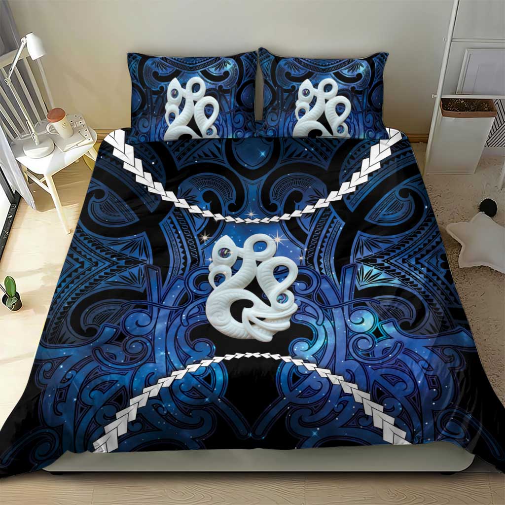 Maori Matariki Manaia Bedding Set Maori Kowhaiwhai Pattern Galaxy