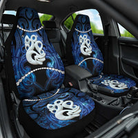 Maori Matariki Manaia Car Seat Cover Maori Kowhaiwhai Pattern Galaxy LT01 One Size Blue - Polynesian Pride