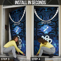 Personalized Maori Matariki Manaia Door Cover Maori Kowhaiwhai Pattern Galaxy