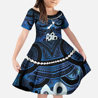 Personalized Maori Matariki Manaia Family Matching Off Shoulder Maxi Dress and Hawaiian Shirt Maori Kowhaiwhai Pattern Galaxy