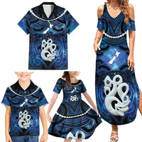 Personalized Maori Matariki Manaia Family Matching Summer Maxi Dress and Hawaiian Shirt Maori Kowhaiwhai Pattern Galaxy
