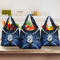 Maori Matariki Manaia Grocery Bag Maori Kowhaiwhai Pattern Galaxy
