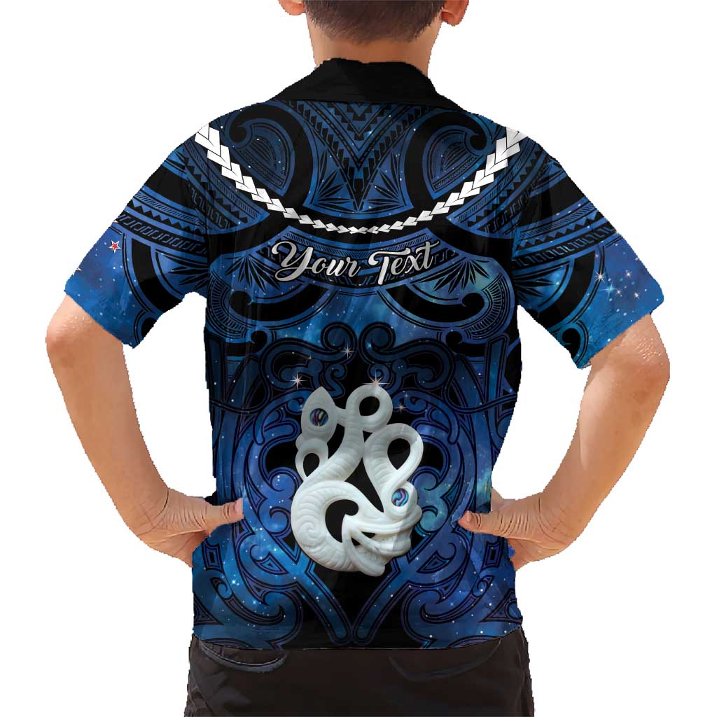 Personalized Maori Matariki Manaia Kid Hawaiian Shirt Maori Kowhaiwhai Pattern Galaxy LT01 - Polynesian Pride