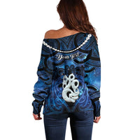 Personalized Maori Matariki Manaia Off Shoulder Sweater Maori Kowhaiwhai Pattern Galaxy