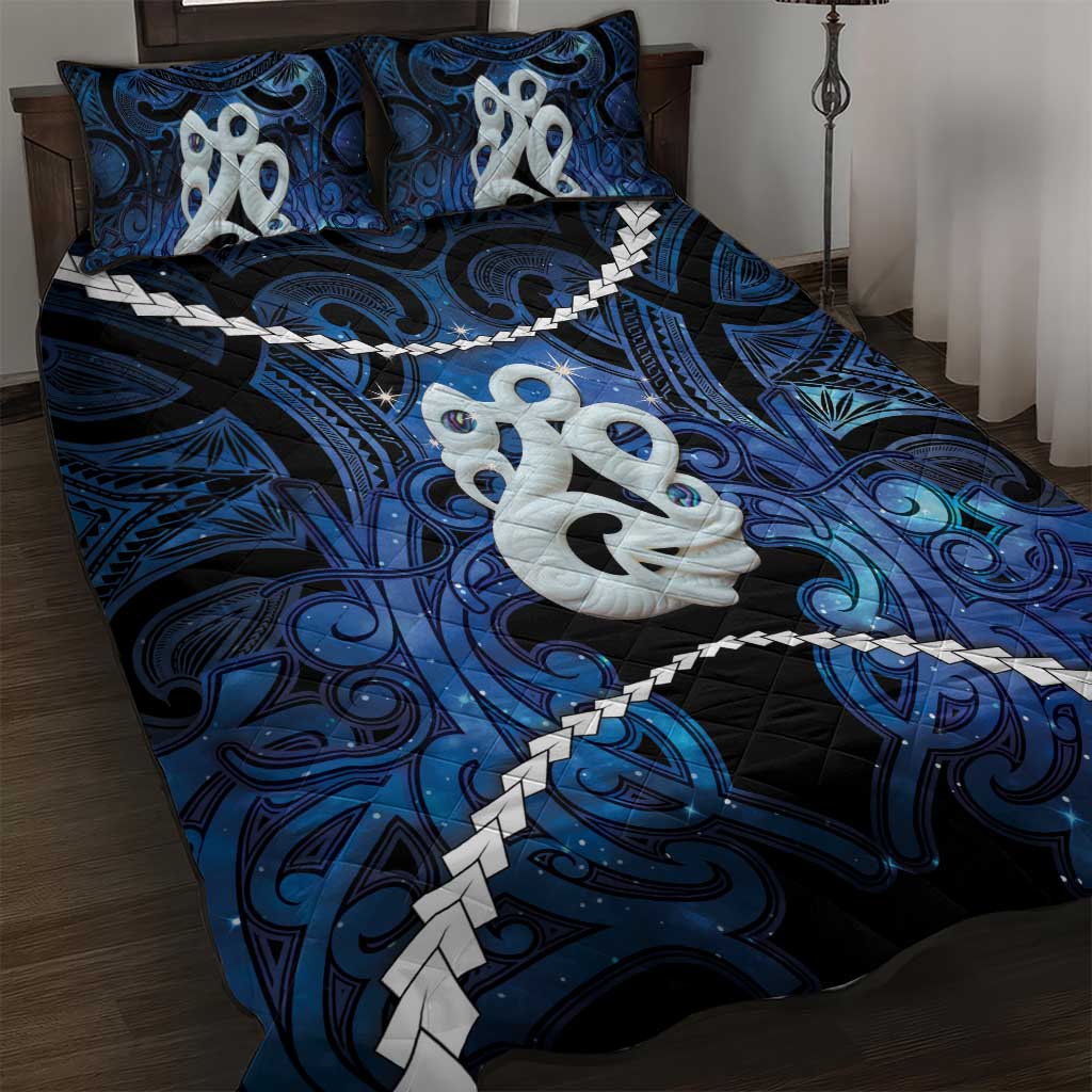 Maori Matariki Manaia Quilt Bed Set Maori Kowhaiwhai Pattern Galaxy