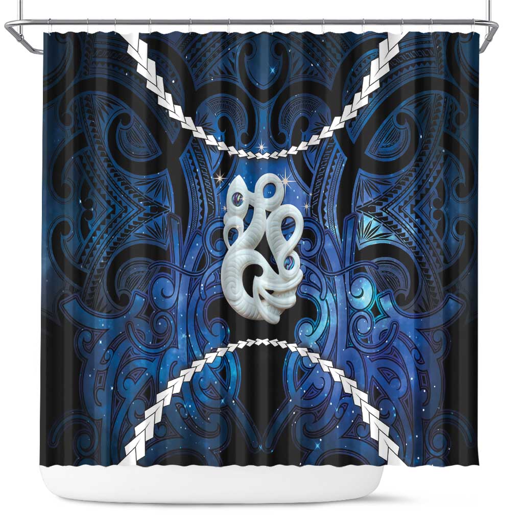 Maori Matariki Manaia Shower Curtain Maori Kowhaiwhai Pattern Galaxy