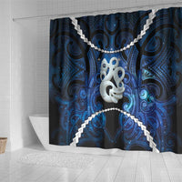 Maori Matariki Manaia Shower Curtain Maori Kowhaiwhai Pattern Galaxy