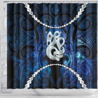 Maori Matariki Manaia Shower Curtain Maori Kowhaiwhai Pattern Galaxy