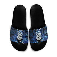 Maori Matariki Manaia Slide Sandals Maori Kowhaiwhai Pattern Galaxy