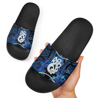 Maori Matariki Manaia Slide Sandals Maori Kowhaiwhai Pattern Galaxy
