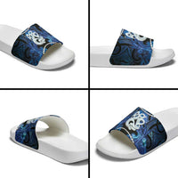 Maori Matariki Manaia Slide Sandals Maori Kowhaiwhai Pattern Galaxy