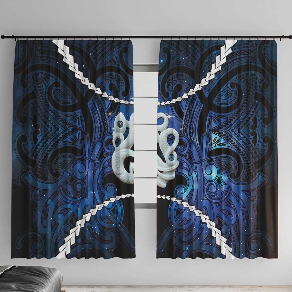 Maori Matariki Manaia Window Curtain Maori Kowhaiwhai Pattern Galaxy
