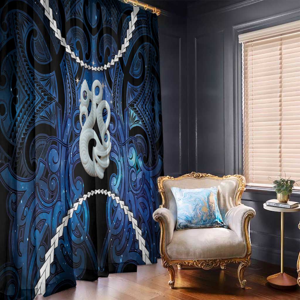 Maori Matariki Manaia Window Curtain Maori Kowhaiwhai Pattern Galaxy