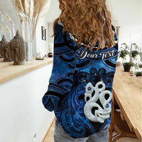 Personalized Maori Matariki Manaia Women Casual Shirt Maori Kowhaiwhai Pattern Galaxy