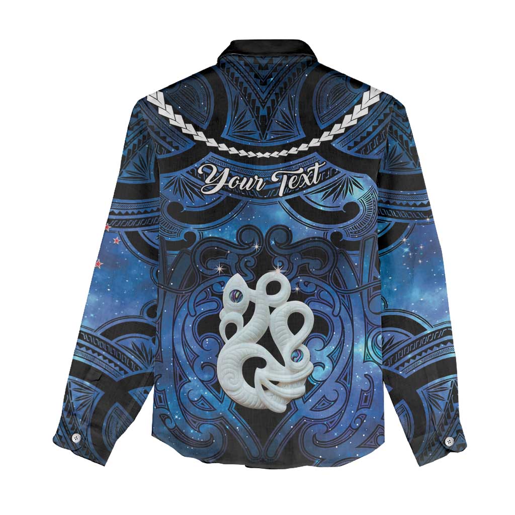 Personalized Maori Matariki Manaia Women Casual Shirt Maori Kowhaiwhai Pattern Galaxy