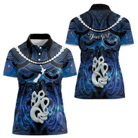 Personalized Maori Matariki Manaia Women Polo Shirt Maori Kowhaiwhai Pattern Galaxy