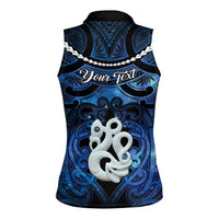 Personalized Maori Matariki Manaia Women Sleeveless Polo Shirt Maori Kowhaiwhai Pattern Galaxy
