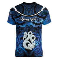 Personalized Maori Matariki Manaia Women V-Neck T-Shirt Maori Kowhaiwhai Pattern Galaxy