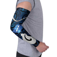 Personalized Maori Matariki Hei Matau Arm Sleeves Maori Kowhaiwhai Pattern Galaxy