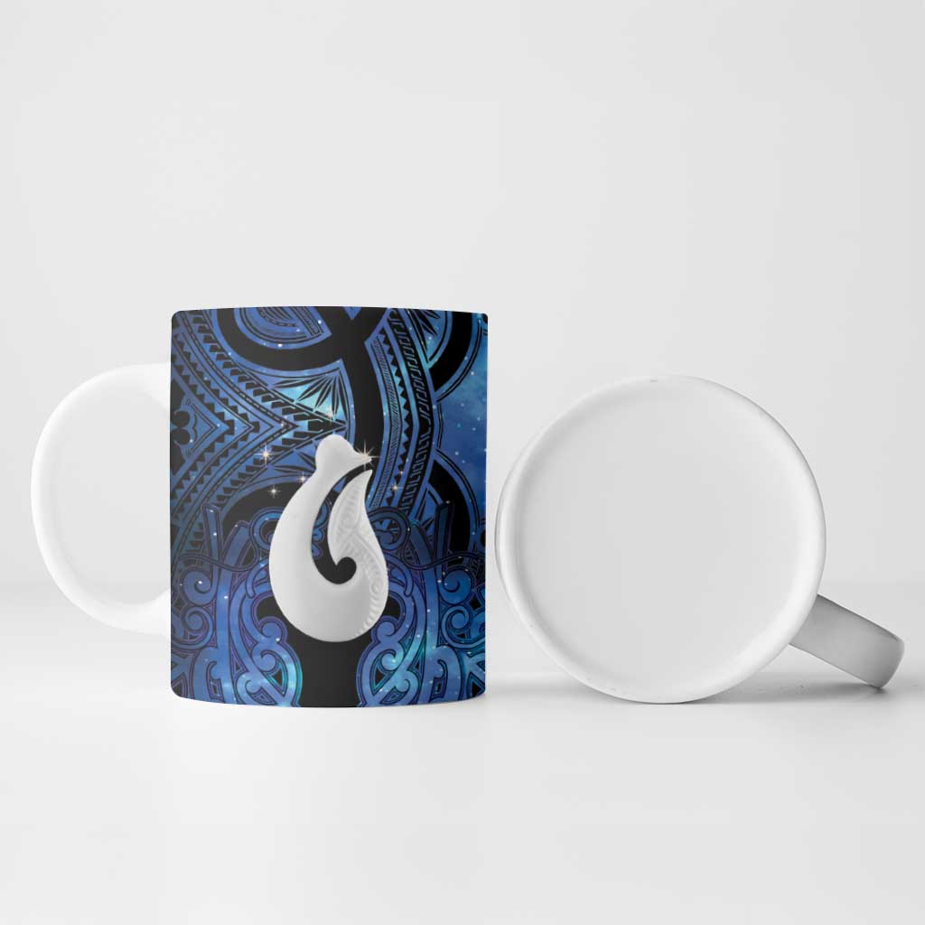 Personalized Maori Matariki Hei Matau Ceramic Mug Maori Kowhaiwhai Pattern Galaxy